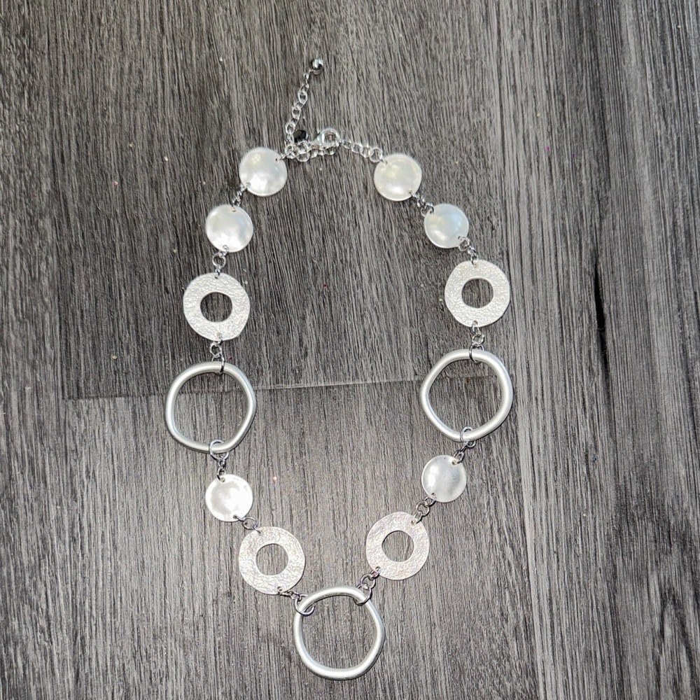 Elegant Silver and White Necklace